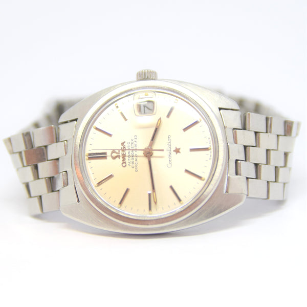 1971 Omega Constellation Automatic Wristwatch in Stainless Steel Chronometer Date Model 168.017