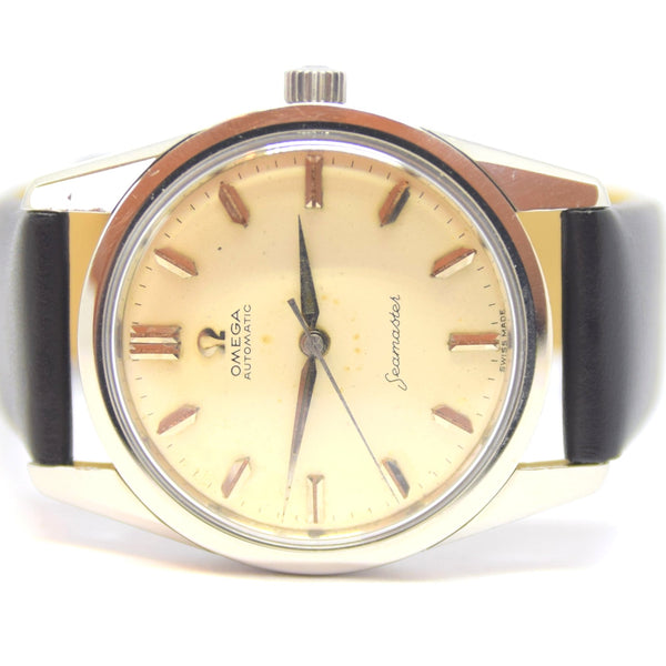 1959 Omega Seamaster Automatic Wristwatch Model 14760 Transitional Design with Alpha Hands Cal 552