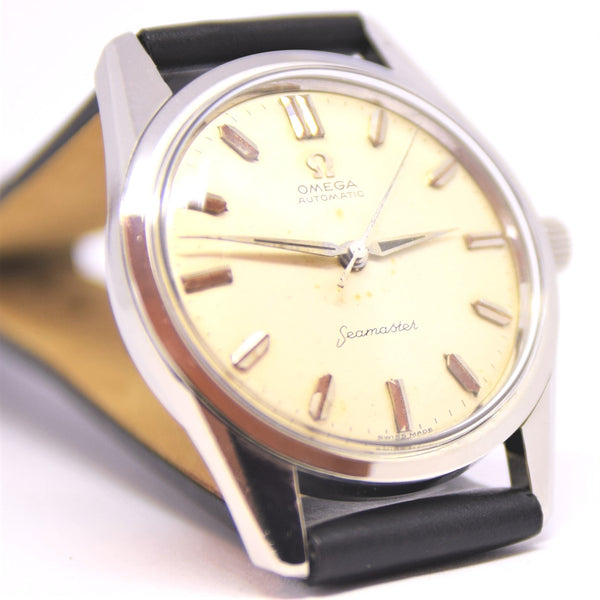1959 Omega Seamaster Automatic Wristwatch Model 14760 Transitional Design with Alpha Hands Cal 552