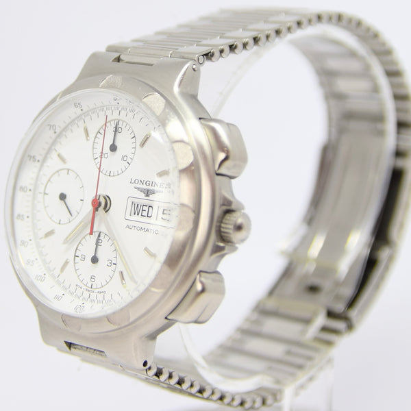 1987 Longines Conquest Chronograph Day Date Automatic Wristwatch Model 674-4943 with Box and Papers