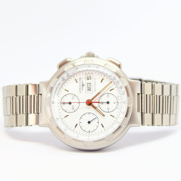 1987 Longines Conquest Chronograph Day Date Automatic Wristwatch Model 674-4943 with Box and Papers