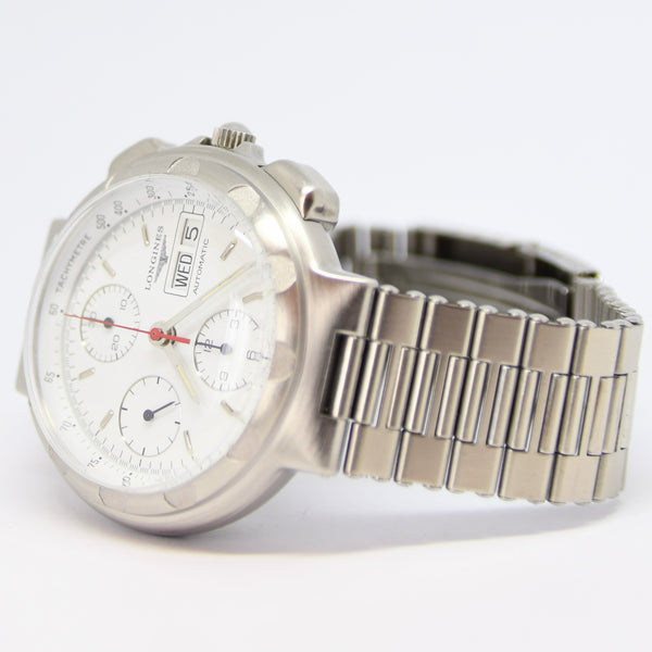 1987 Longines Conquest Chronograph Day Date Automatic Wristwatch Model 674-4943 with Box and Papers