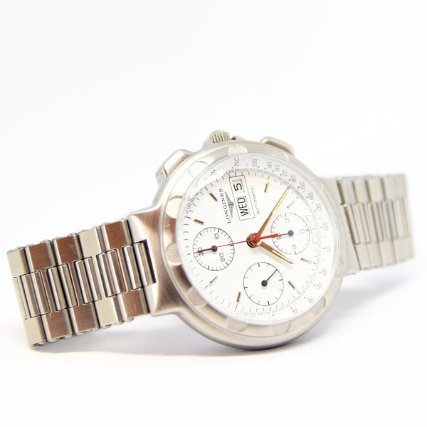 1987 Longines Conquest Chronograph Day Date Automatic Wristwatch Model 674-4943 with Box and Papers