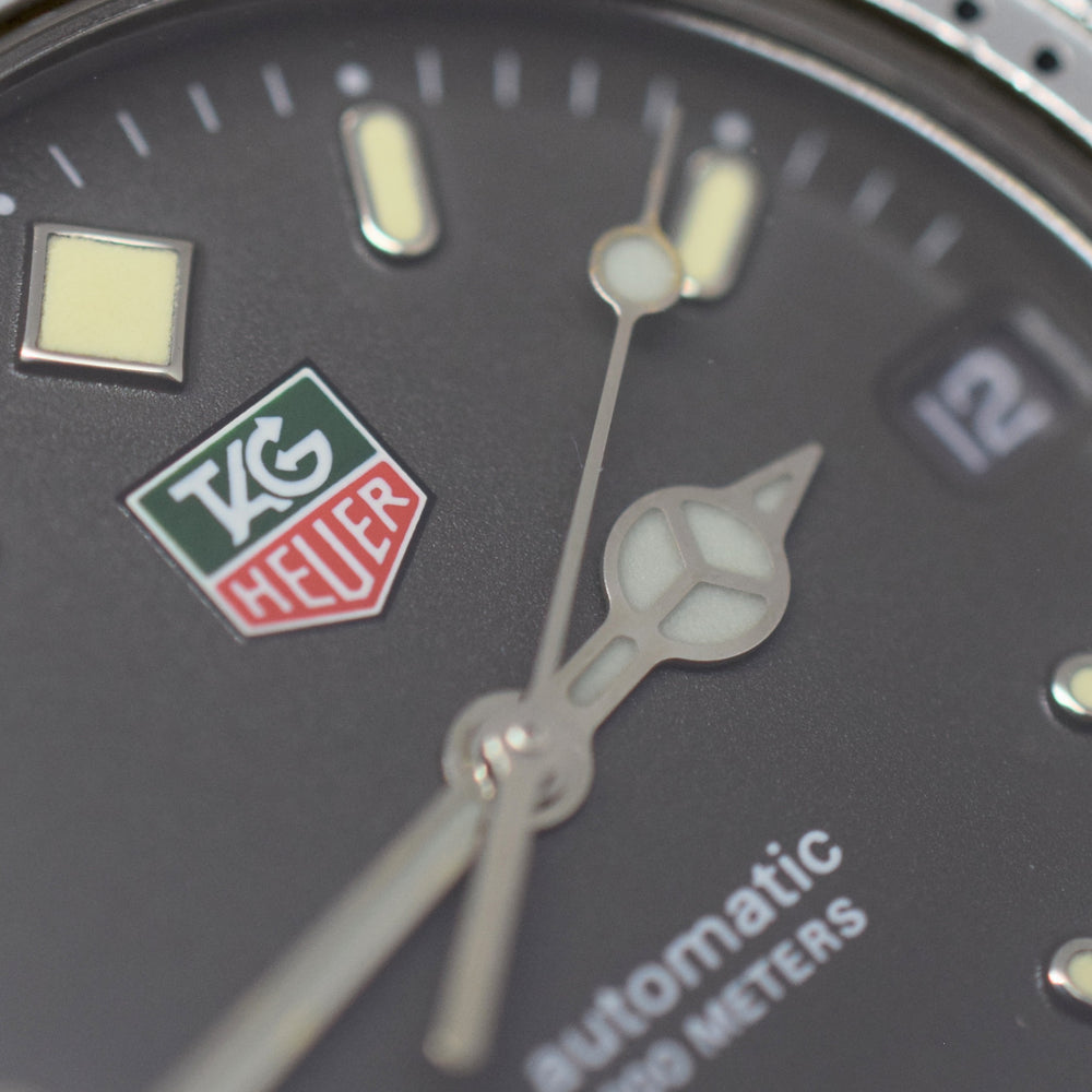 1990s TAG Heuer Automatic 2000 Series Dive Watch Model 669.206F 38mm Stainless Steel on Fliplock Bracelet with Service Box