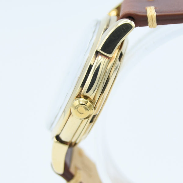 1952 Rare Omega Seamaster Automatic Bumper First Date Model 2627 with Black Dial in Solid 14ct Gold