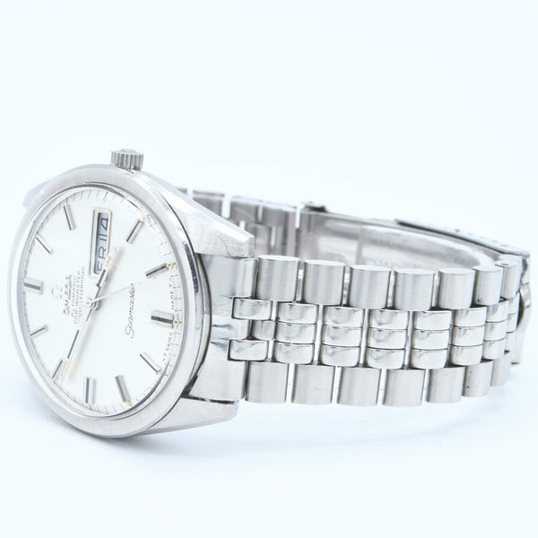 1969 Omega Seamaster Automatic Rare Chronometer Day/Date Model 168.023 with Glitter Dial in Stainless Steel on Bracelet with Box