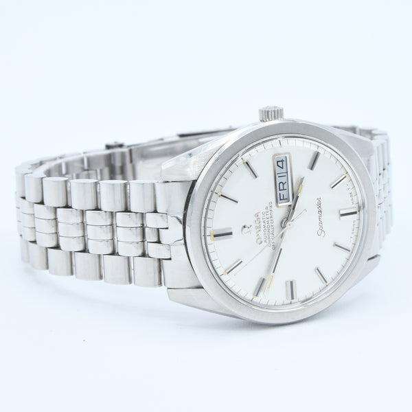 1969 Omega Seamaster Automatic Rare Chronometer Day/Date Model 168.023 with Glitter Dial in Stainless Steel on Bracelet with Box