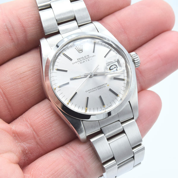 1977-78 Rolex Oyster Perpetual Date Model 1500 with Satin Silver