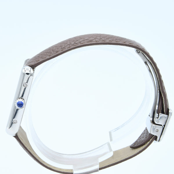 2005 Classic Cartier Ladies Size Tank Solo Model 2716 in Stainless Steel with Deployment Buckle + Box / Papers