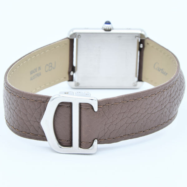 2005 Classic Cartier Ladies Size Tank Solo Model 2716 in Stainless Steel with Deployment Buckle + Box / Papers