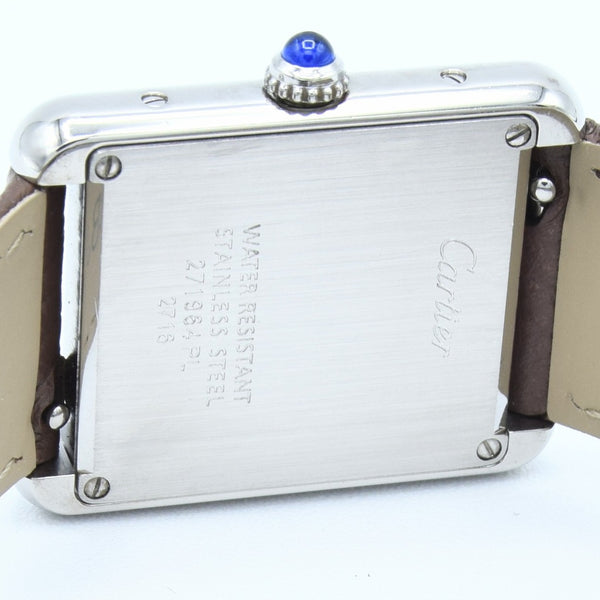 2005 Classic Cartier Ladies Size Tank Solo Model 2716 in Stainless Steel with Deployment Buckle + Box / Papers