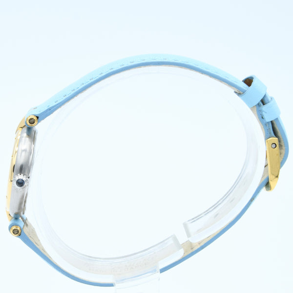 1990s Ladies Cartier Panthère Vendôme Quartz Model 166920 in Stainless Steel with Studded Gold Bezel