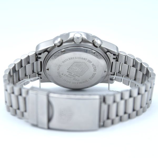 1985 TAG Heuer 2000 Series Chronograph Watch Model 272.006/1 Stainless Steel on Fliplock Bracelet with Box and Books Hardly Used
