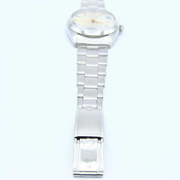 1963 Rolex Oyster Date Precision Model 6694 with Satin Silver Dial and Arrow Markers in Stainless Steel on Oyster Bracelet