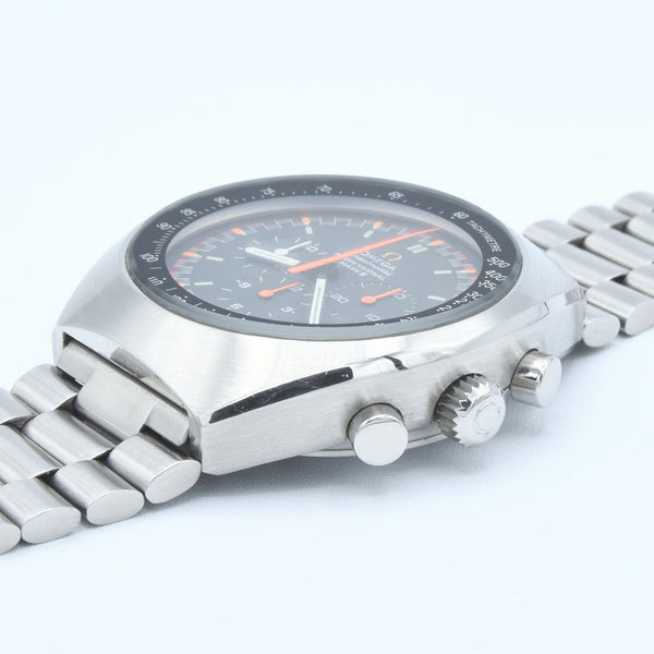 1973 Rare & Unusual Omega Speedmaster Professional Mk2 Racing Chronograph 145.014 with Grey & Orange Dial in Stainless Steel on Bracelet with Extract