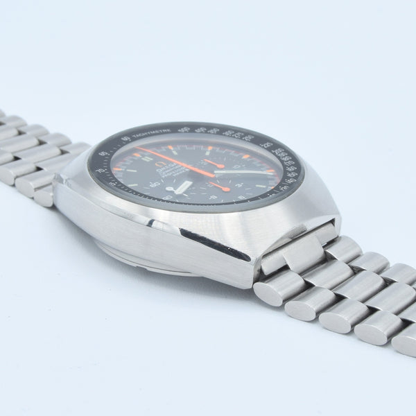 1973 Rare & Unusual Omega Speedmaster Professional Mk2 Racing Chronograph 145.014 with Grey & Orange Dial in Stainless Steel on Bracelet with Extract
