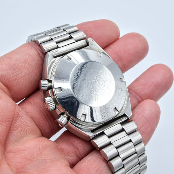 1973 Rare & Unusual Omega Speedmaster Professional Mk2 Racing Chronograph 145.014 with Grey & Orange Dial in Stainless Steel on Bracelet with Extract