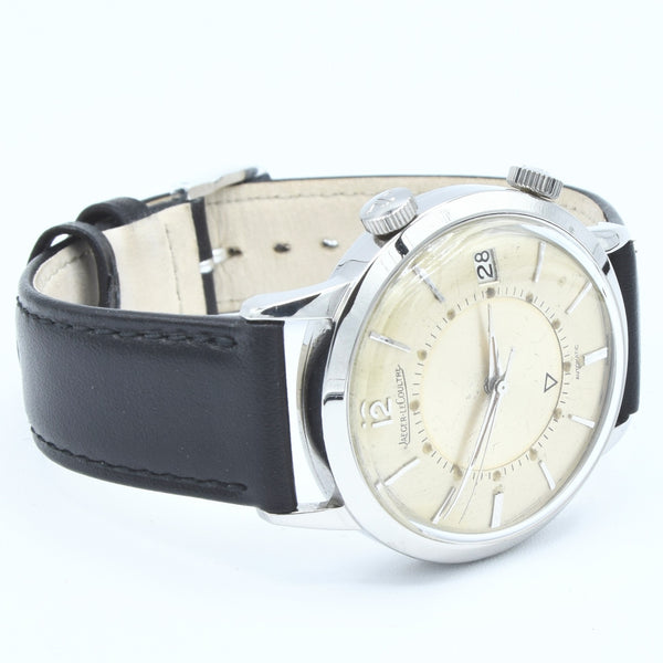 1968 Jaeger LeCoultre Jumbo Memovox Alarm Date Wristwatch Model 855 in Stainless Steel Caliber 825
