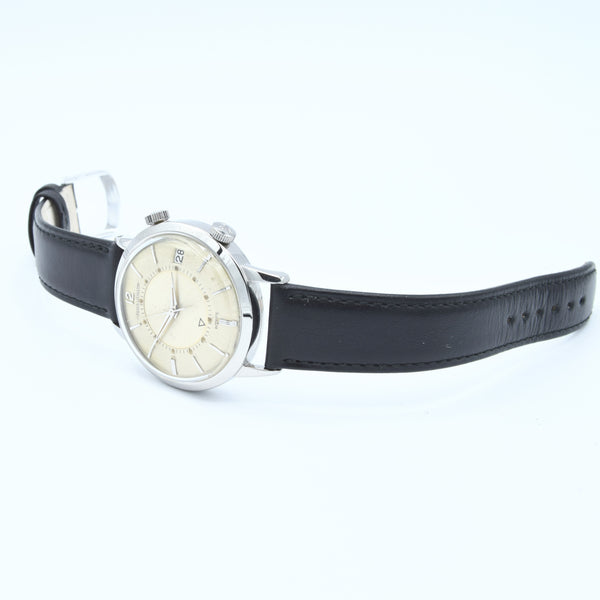 1968 Jaeger LeCoultre Jumbo Memovox Alarm Date Wristwatch Model 855 in Stainless Steel Caliber 825