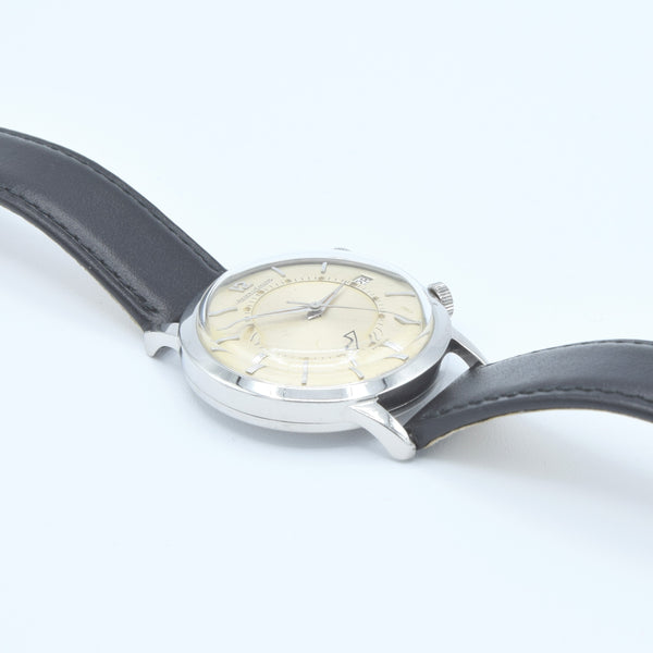 1968 Jaeger LeCoultre Jumbo Memovox Alarm Date Wristwatch Model 855 in Stainless Steel Caliber 825