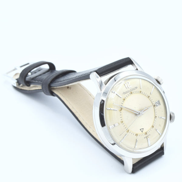 1968 Jaeger LeCoultre Jumbo Memovox Alarm Date Wristwatch Model 855 in Stainless Steel Caliber 825