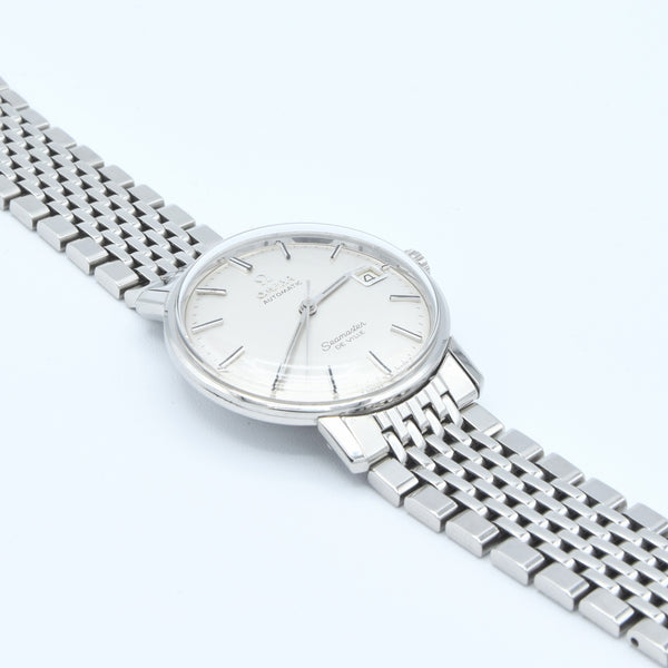 1966 Omega Automatic Seamaster De Ville Date 166020 One of the First Quick Date Change Models & Original Beads of Rice Bracelet in Steel