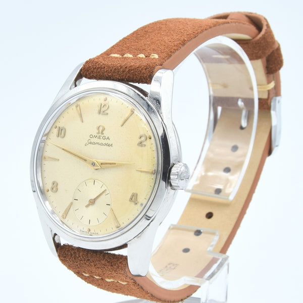 1956 Omega Seamaster Manual Wind with Sub Seconds and Mixed Arabic Figures Model 2937 in Stainless Steel