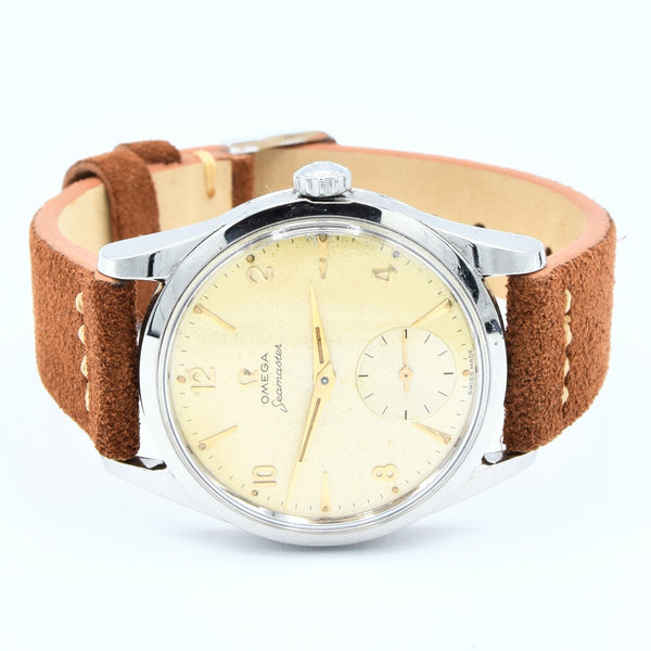 1956 Omega Seamaster Manual Wind with Sub Seconds and Mixed Arabic Figures Model 2937 in Stainless Steel