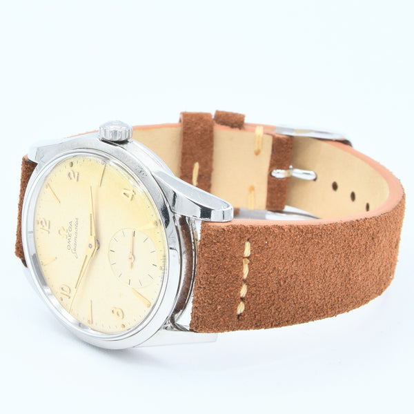1956 Omega Seamaster Manual Wind with Sub Seconds and Mixed Arabic Figures Model 2937 in Stainless Steel