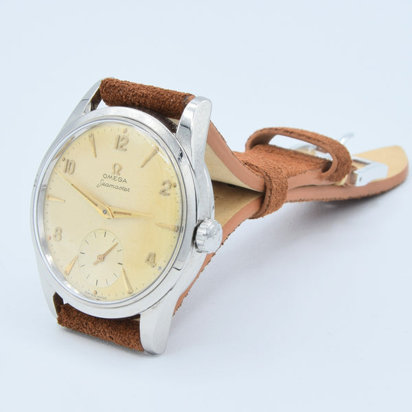1956 Omega Seamaster Manual Wind with Sub Seconds and Mixed Arabic Figures Model 2937 in Stainless Steel