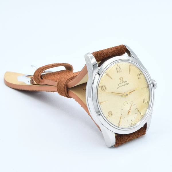 1956 Omega Seamaster Manual Wind with Sub Seconds and Mixed Arabic Figures Model 2937 in Stainless Steel