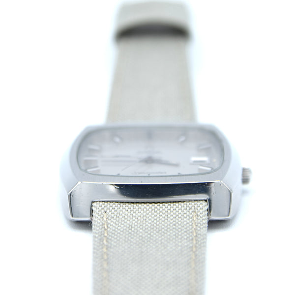 1973 Large Square Omega Seamaster Automatic Date Model 166.0138 in Stainless Steel