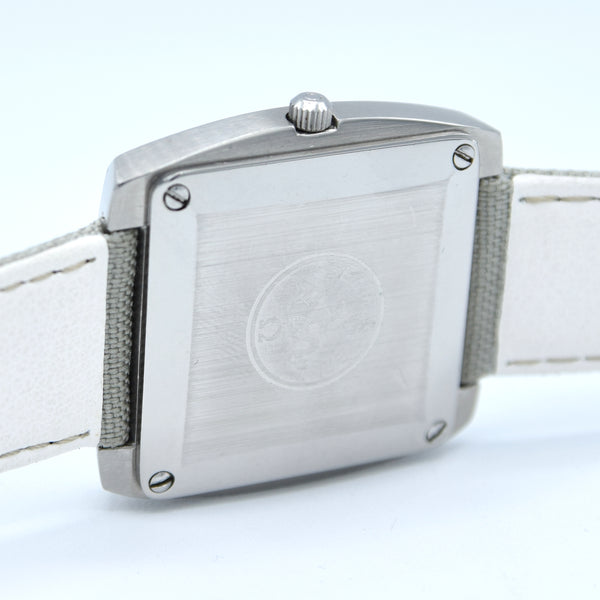 1973 Large Square Omega Seamaster Automatic Date Model 166.0138 in Stainless Steel