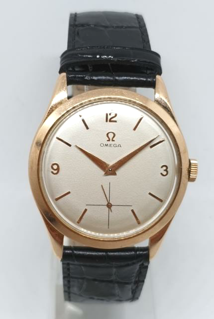 1956 Omega with Sub Seconds in 18ct Pink Gold Case with Buckle and Original Box