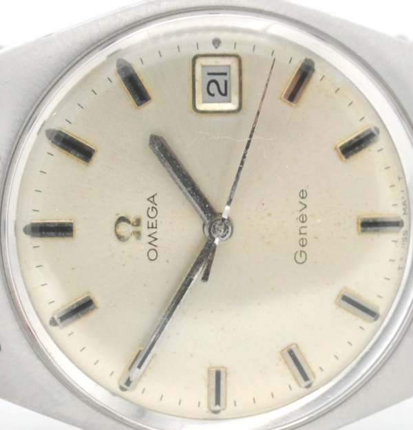 1969 Omega Geneve Date Model 136.041 Manual Wind with Rare Fixo-Flex Bracelet Original Box and Paperwork