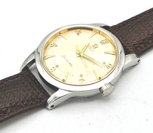 1950 Omega Seamaster Automatic Bumper with Arabic Numerals and Arrow Markers in Stainless Steel Model 2677