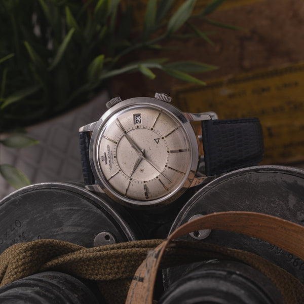 1966 Jaeger LeCoultre Jumbo Memovox Alarm Date Wristwatch Model 855 in Stainless Steel Caliber 825