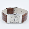 Omega Deco Style Tank Wristwatch Caliber 20F in Stainless Steel Case with Sunrise Dial Circa 1934