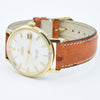1963/64 Omega Automatic Seamaster De Ville Date Model 166.5020 in Solid 18k Gold with Linen Dial
