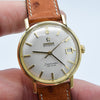 1963/64 Omega Automatic Seamaster De Ville Date Model 166.5020 in Solid 18k Gold with Linen Dial