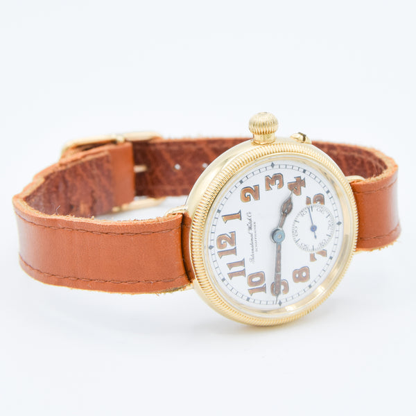 1926 International Watch Company (IWC) Rare Trench Style Borgel Officers Watch in 18ct Gold