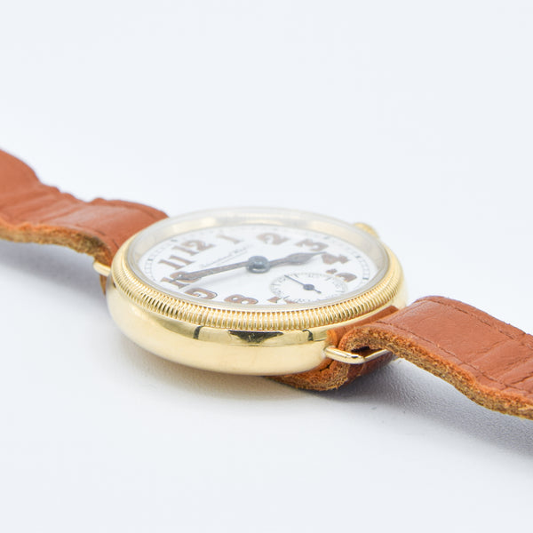 1926 International Watch Company (IWC) Rare Trench Style Borgel Officers Watch in 18ct Gold