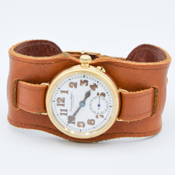 1926 International Watch Company (IWC) Rare Trench Style Borgel Officers Watch in 18ct Gold