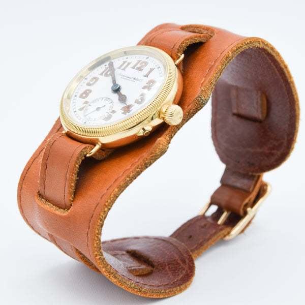 1926 International Watch Company (IWC) Rare Trench Style Borgel Officers Watch in 18ct Gold