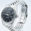 1979 Stunning Rolex Steel Oyster Perpetual Datejust Engine Turned Bezel & Black Dial Model 16030 with Box, Book & History