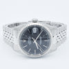 1979 Stunning Rolex Steel Oyster Perpetual Datejust Engine Turned Bezel & Black Dial Model 16030 with Box, Book & History