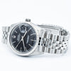 1979 Stunning Rolex Steel Oyster Perpetual Datejust Engine Turned Bezel & Black Dial Model 16030 with Box, Book & History