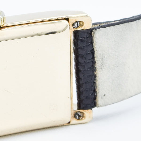 1937 Cyma Rectangular Early Waterproof Patent Deco Wristwatch with Arabic Dial in 9ct Gold