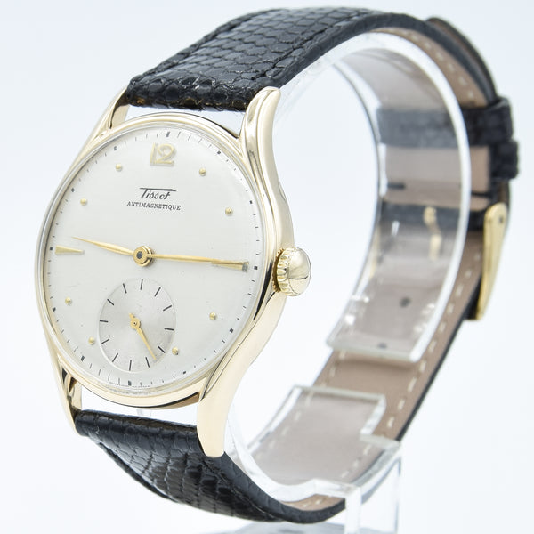 1949 Tissot Manual Wind Dress Watch in 14ct Gold Case with Original Dial 34mm Cal 27