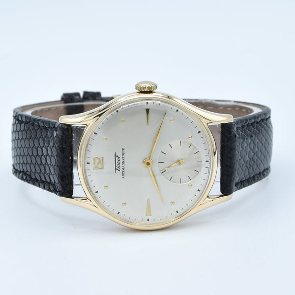 1949 Tissot Manual Wind Dress Watch in 14ct Gold Case with Original Dial 34mm Cal 27